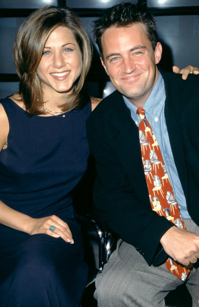 Jennifer Aniston and Matthew Perry in 1995. Picture: Ron Davis/Getty Images