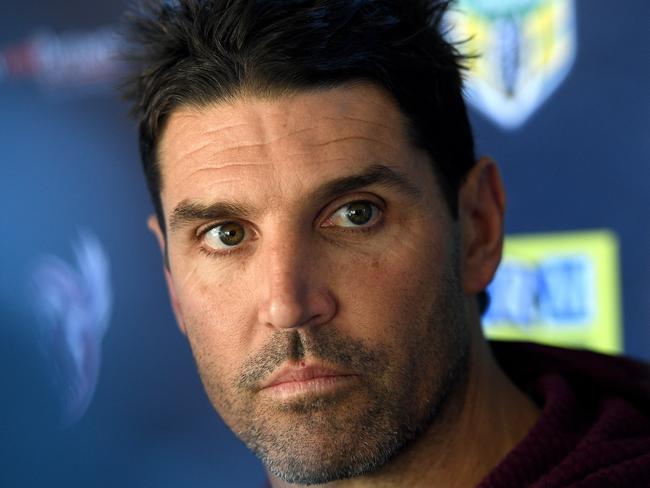 Manly-Warringah Sea Eagles coach Trent Barrett speaks to media at Lottoland, in Sydney, Thursday, August 16, 2018. (AAP Image/Dan Himbrechts) NO ARCHIVING