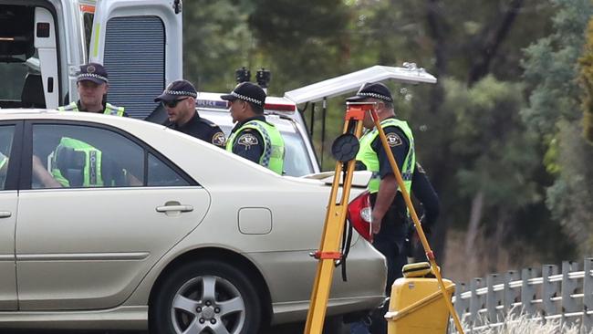 Officers on the scene of a serious two car accident on Boyer Road Dromedary. Picture: Nikki Davis-Jones