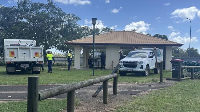 A public space near Bundaberg Base Hospital that has been cleared after public uproar.