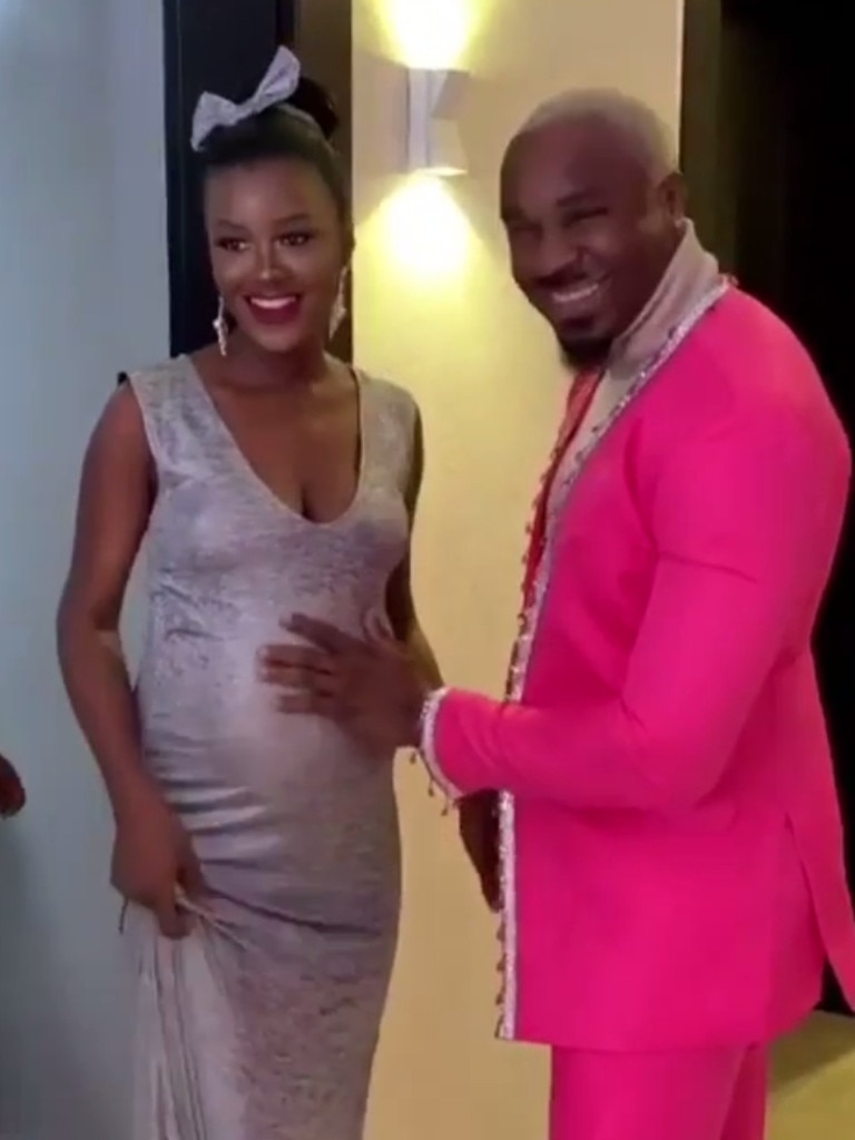 In a video he shows himself greeting the expectant mums. Picture: prettymikeoflagos/Instagram