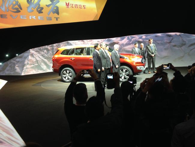 Being made in China and thailand ... The launch of the 2015 Ford Everest, a seven-seater, heavy duty, four-wheel-drive, in Beijing.