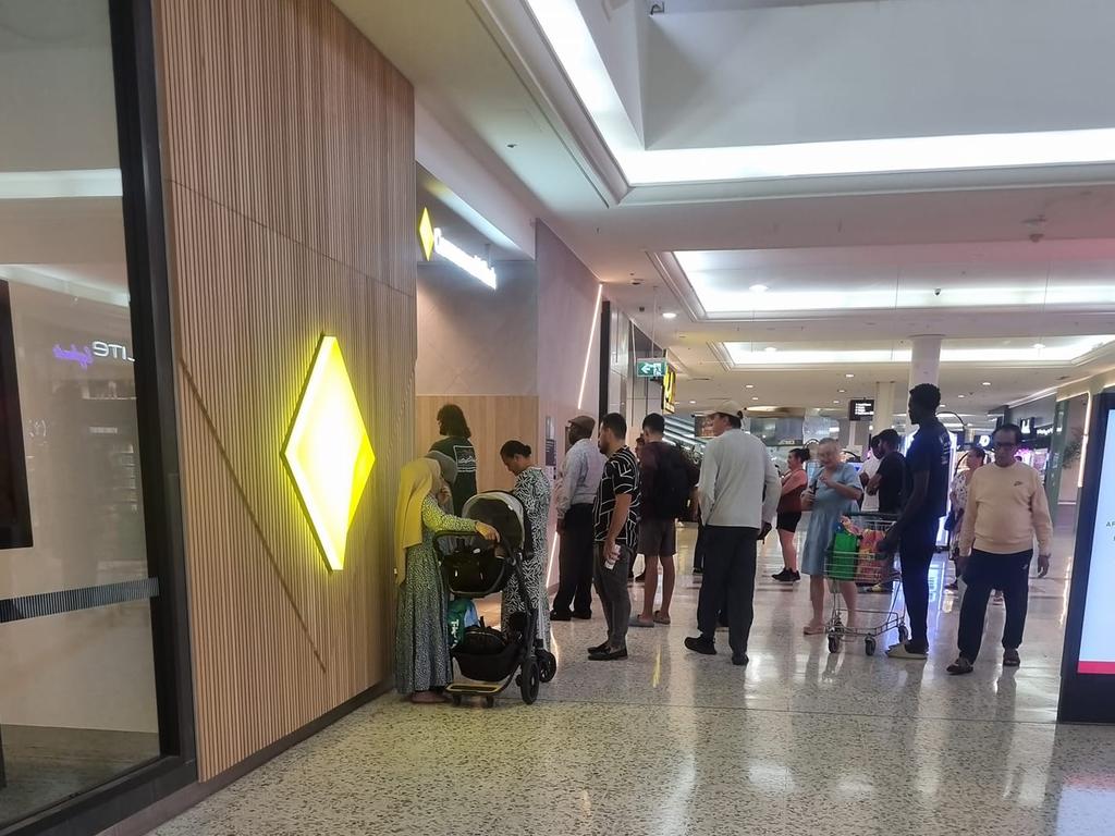 Aussies were seen queuing up outside a Commonwealth Bank on Tuesday. Picture: Facebook