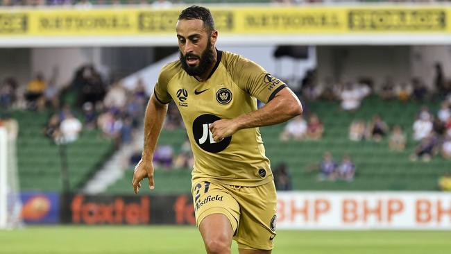 Tarek Elrich on the run against Perth Glory in December.