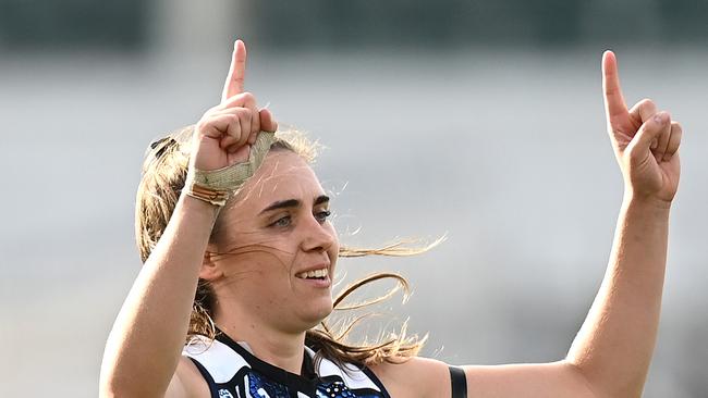 Courtney Jones celebrates a goal. Picture: Getty Images