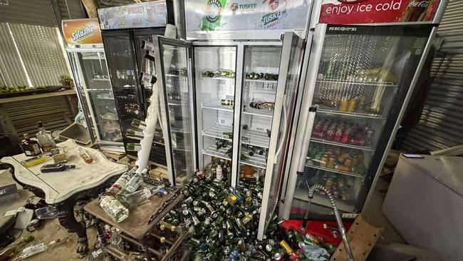 The inside of a building damaged is seen in Port Vila, Vanuatu, following a powerful earthquake Tuesday, Dec. 17, 2024. (Tim Cutler via AP)