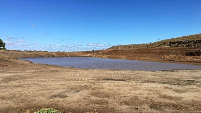 The dam was full after the first 64mm storm on March 15. Picture: contributed