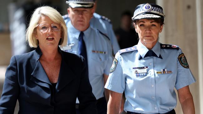 Police Minister Yasmin Catley and NSW Police Commissioner Karen Webb. Picture: Damian Shaw