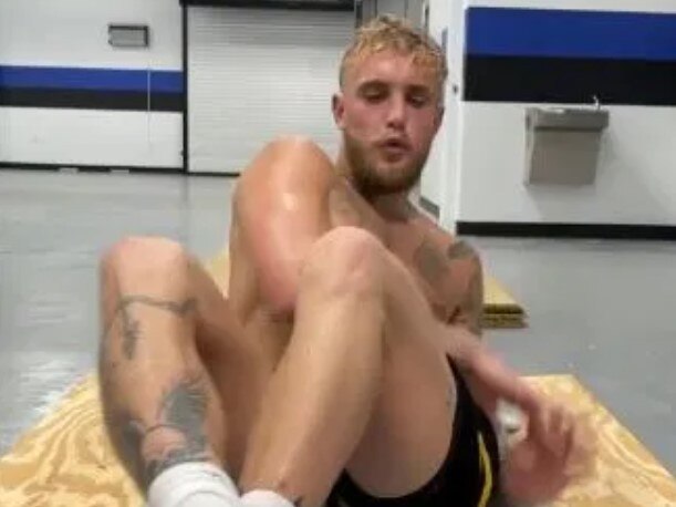 Jake Paul working out ahead of the bout.