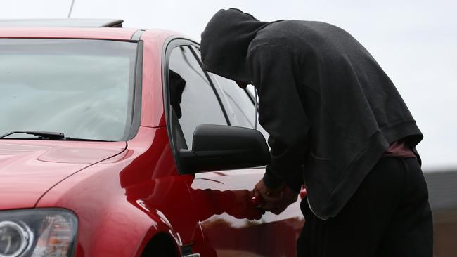 Generic set up. Car thief, stealing, break in. Picture: Brendan Francis