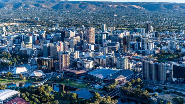 Aerial photo of Adelaide CBD. Picture: Adelaide Airborne Photography