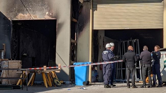 A suspicious fire broke out at a window and door factory in Henderson Rd, Rowville on the evening of July 7, Picture: Kiel Egging.