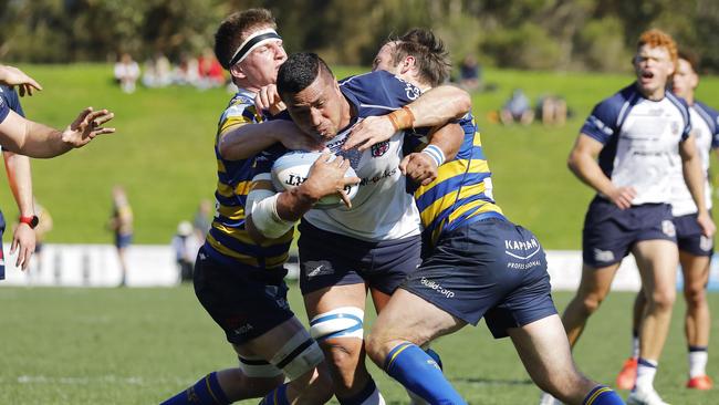 Sydney University are tough defensively but only just beat Eastwood at Pittwater Rugby Park last weekend. Pic: Karen Watson