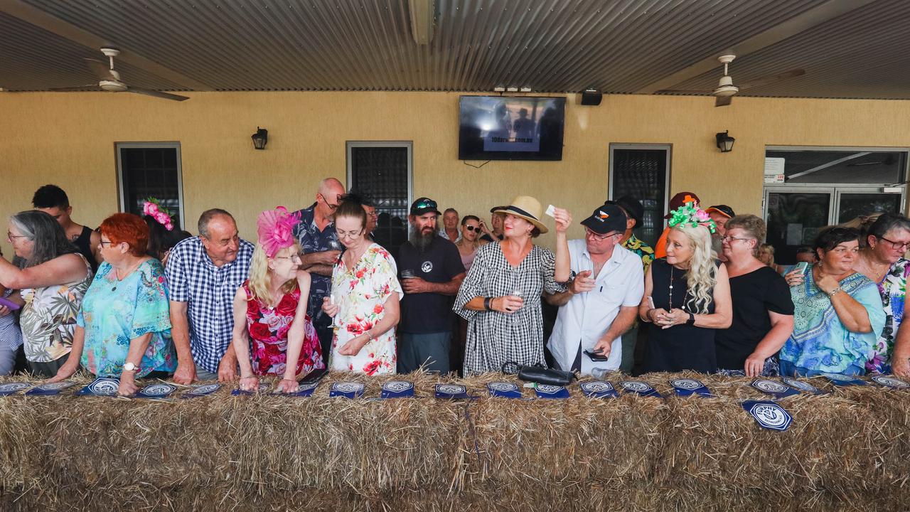 Croc racing at the Berry Springs Tavern for Melbourne Cup Day: Punters trackside. Picture: GLENN CAMPBELL