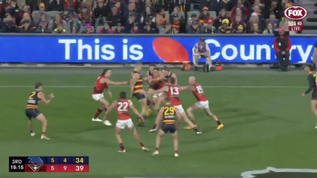 Adelaide's Izak Rankine in the spotlight for a sling tackle against Essendon