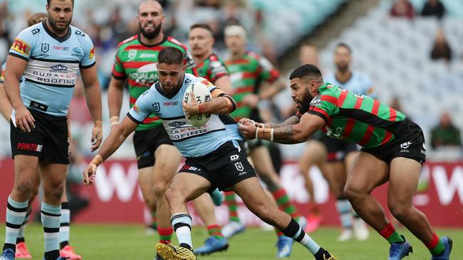 Outside back William Kennedy is looking to cement a place in Cronulla’s starting team, in the hope of extending his contract beyond this season. Picture: Mark Metcalfe/Getty Images