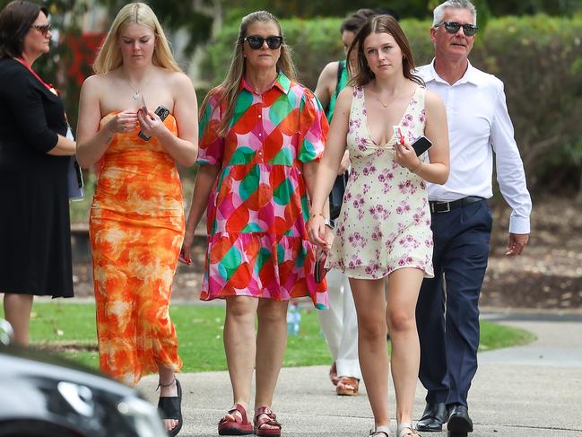 Mourners arrive at Mentone Girls Grammar for the funeral of Bianca Jones. Picture: NewsWire/Ian Currie