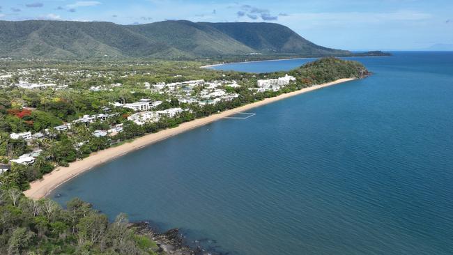 Aerial view of Trinity Beach, on the northern beaches of Cairns. Picture: Brendan Radke