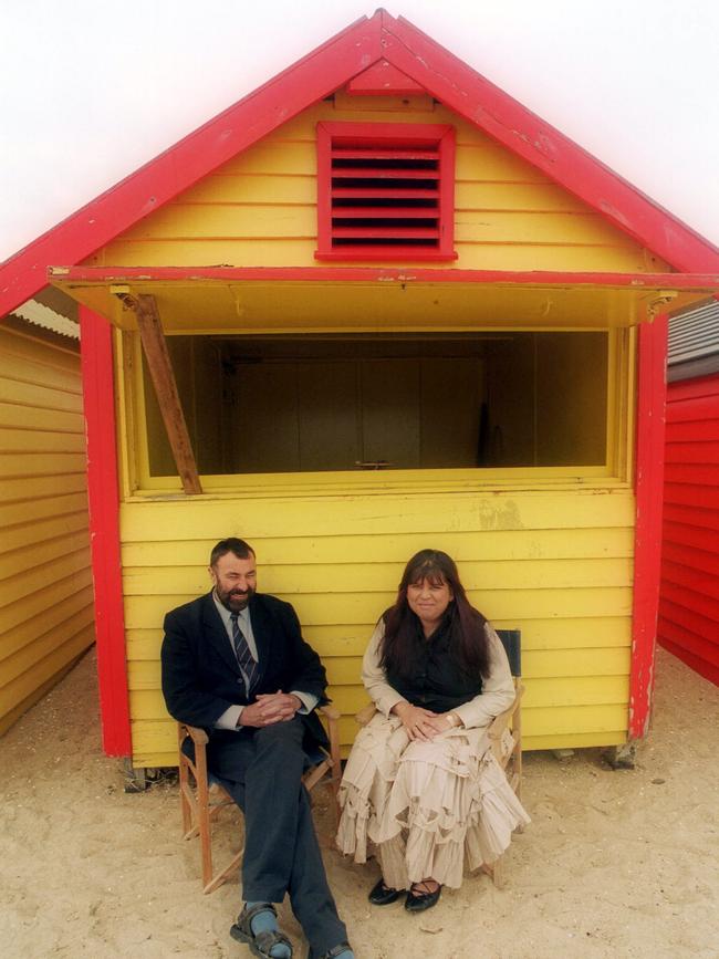 The late real estate mogul Peter Shellard and former partner Shirley Withers at a bathing box. The Supreme Court convicted Withers of manslaughter in relation to Shellard’s death and sentenced her to a maximum of 13 years in jail.