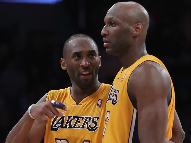 Lamar Odom with Kobe Bryant.