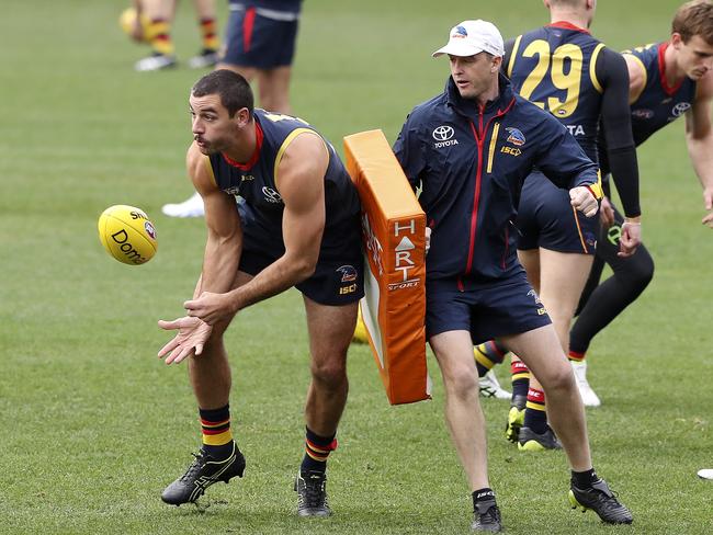 Adelaide Crows training at Adelaide Oval. Picture: SARAH REED