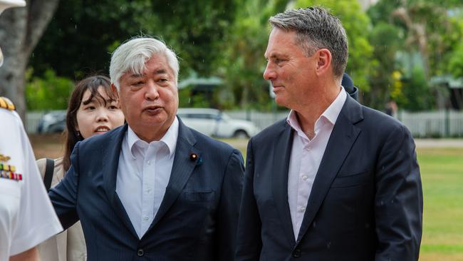 Japanese Defense Minister Gen Nakatani and Australian Defence Minister Richard Marles will be hoping their troops can integrate in the field. Picture: Pema Tamang Pakhrin