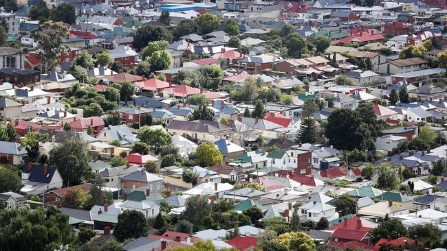 Houses in Hobart. Picture: SAM ROSEWARNE.