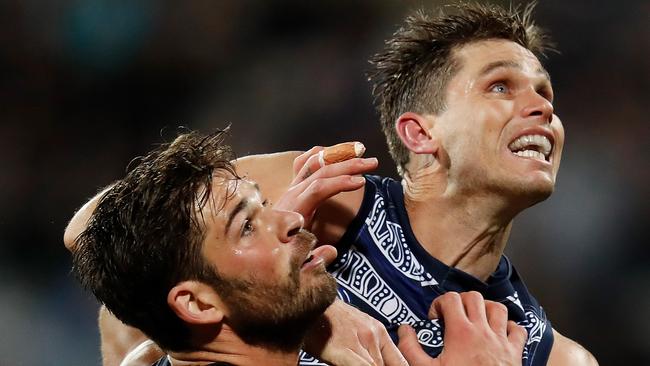 Can Tom Hawkins rediscover his best form in finals for Geelong? Picture: Michael Willson/ AFL Photos via Getty Images.