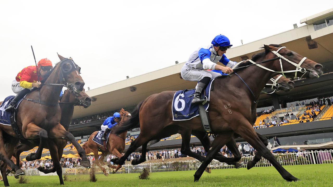 SYDNEY, AUSTRALIA - DECEMBER 04: James McDonald on Starman wins race 3 the Canterbury-Hurlstone Park RSL Sprint during Sydney Racing at Rosehill Gardens on December 04, 2021 in Sydney, Australia. (Photo by Mark Evans/Getty Images)