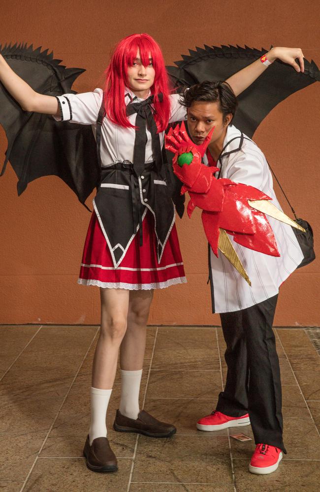 High school DxD characters Ryan Kane and Dave Bitamog at TROPiCON at the Darwin Entertainment Center Picture: Glenn Campbell