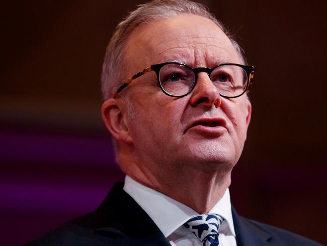 SYDNEY, AUSTRALIA - NewsWire Photos MARCH 13, 2025: Prime Minister Anthony Albanese during his speech at the 2025 Western Sydney Airport City Summit. Picture: NewsWire / Nikki Short