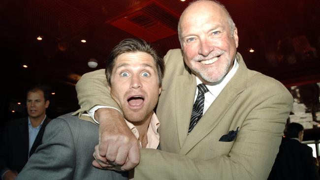 Rex Hunt with Brownlow Medal winner Shane Crawford.