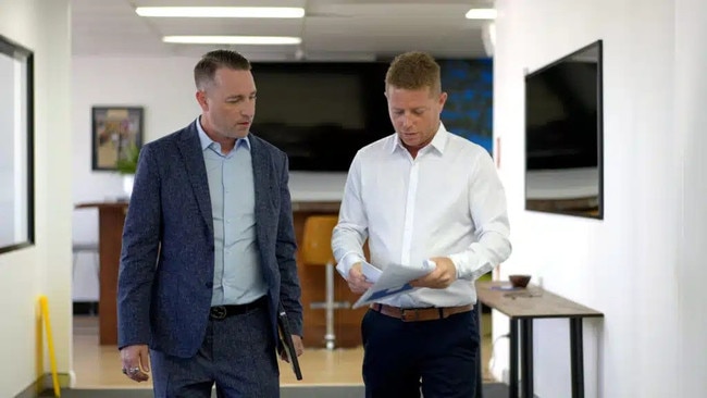 (L-R) Ryan Brown and Brett Mendham. NGS Crypto and its directors Mark Ten Caten, Ryan Brown and Brett Mendham are facing court action from ASIC.