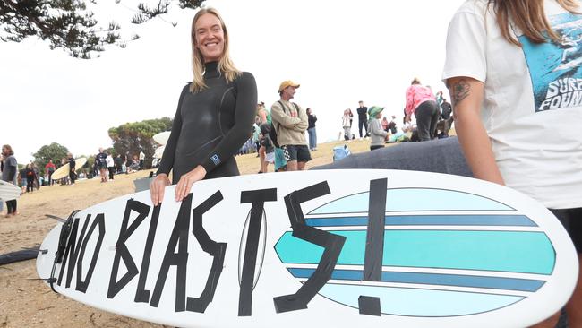 Protesters are celebrating as a global gas exploration company scraps a search for gas in the Otway Basin. Picture: Alan Barber