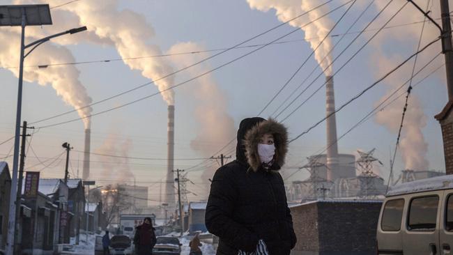 Smoke billows from stacks at a coal fired power plant in Shanxi, China. Picture: Getty Images