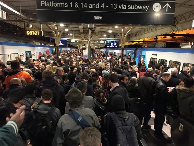 Flinders St Station at 6.05pm. Picture: Cheryl Critchley