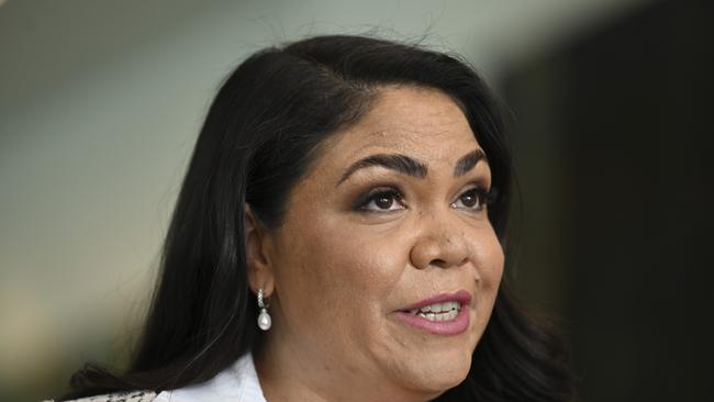 Senator Jacinta Nampijinpa Price during a press conference at Parliament House in Canberra. Picture: NewsWire / Martin Ollman