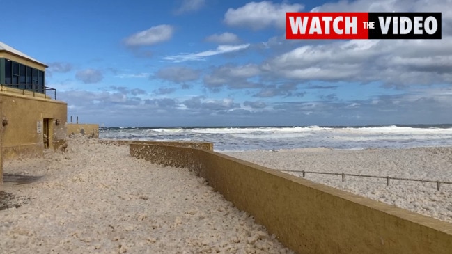 Foaming event hits Port Kembla Beach