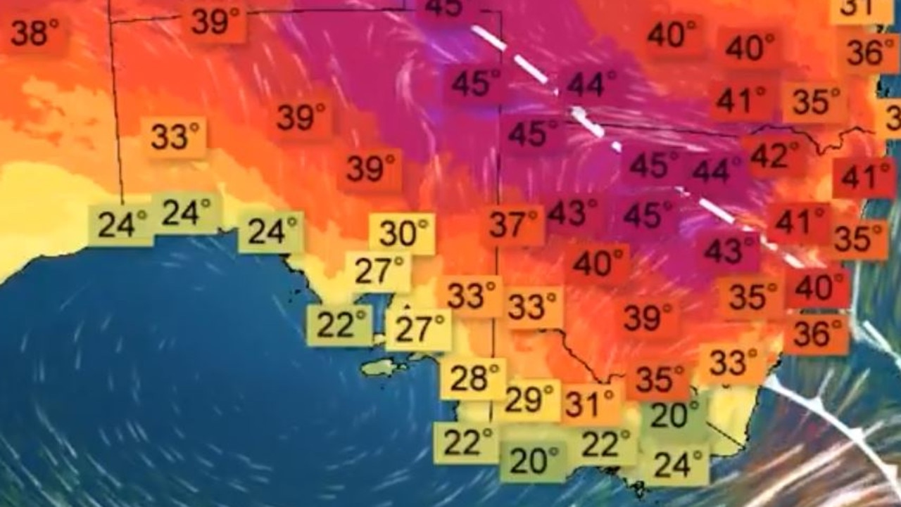 Scorching highs north of 40C are due this weekend for much of eastern Australia. Picture: BOM.