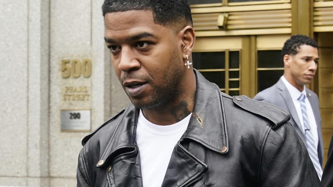 Rapper Scott “Kid Cudi” Mescudi leaves the federal court. Picture: AFP/Richard Drew.