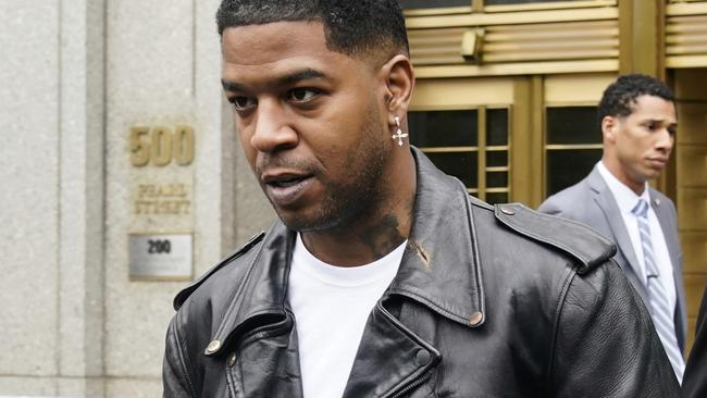 Rapper Scott “Kid Cudi” Mescudi leaves the federal court. Picture: AFP/Richard Drew.