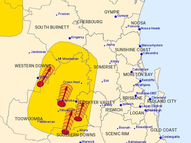 The BoM warning issued at 5.28pm Thursday.