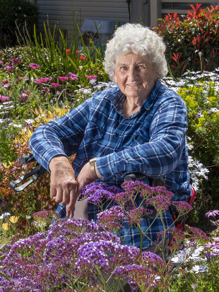 Ruby Brunner in her Chronicle Garden Competition entered garden in Crown St. Picture: Nev Madsen.