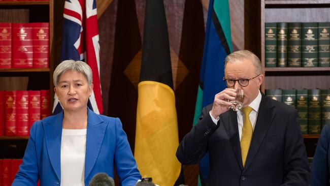 Foreign Minister Penny Wong and Anthony Albanese. Picture: Jason Edwards / NewsWire
