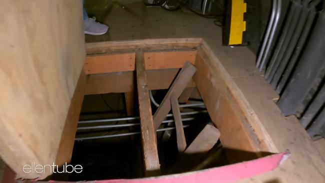 A tunnel was built under The Ellen DeGeneres Show stage. Picture: Ellentube