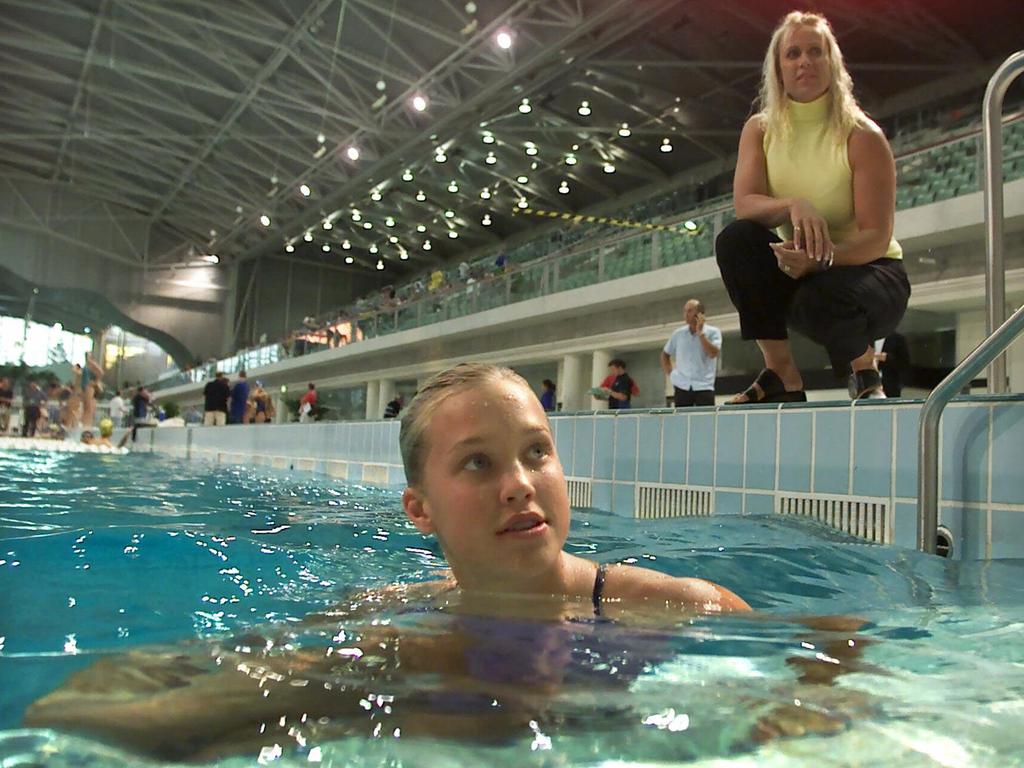 Jaimi Kenny aged 14 at Sydney Aquatic Centre in 2002. Picture: Mark Evans