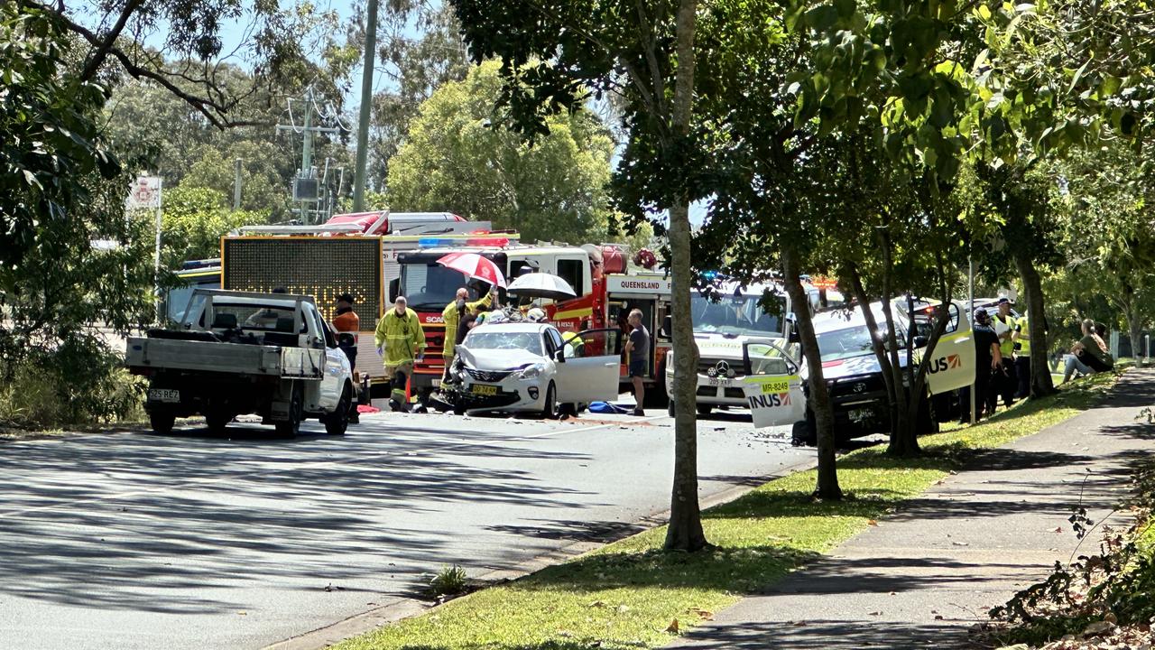 One woman had to be cut out of her vehicle by rescue crews.