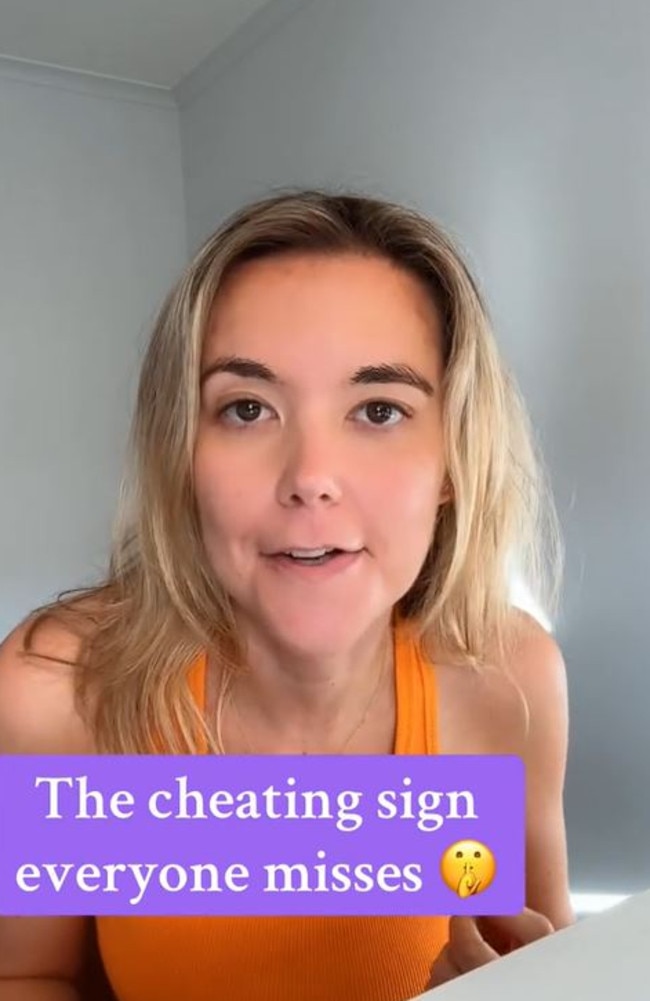 Cassie Crofts is a private investigator and says there’s a few small signs to look out for when trying to find out if your partner is cheating. Image: TikTok/venusinvestigations