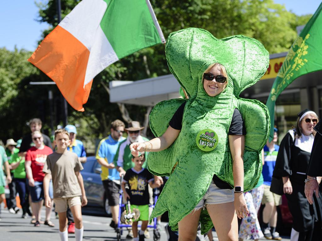 Auburney Miller in the Darling Downs Irish Club St Patrick's Day parade, Sunday, March 16, 2025. Picture: Kevin Farmer