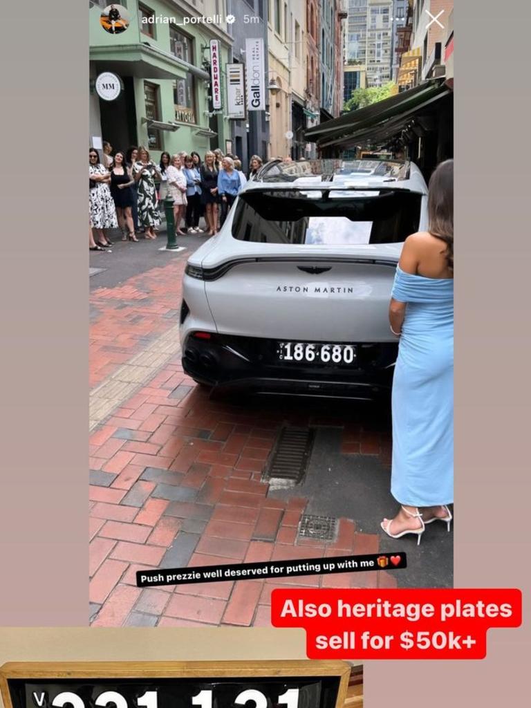 The personalised number plates are also believed to cost a lot of cash. Picture: Instagram/Adrian Portelli/InfluencerUpdatesAU